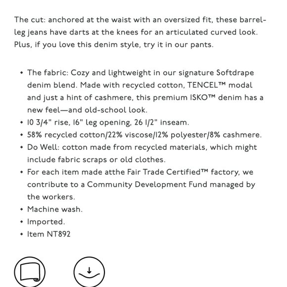 Madewell Barrel Leg Denim Jeans Leeds Wash Softdrape Size 27 NWOT - Picture 8 of 8